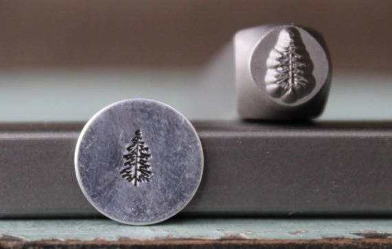 6mm Pine Tree DIY Jewelry Making Metal Design Stamp - Stamping Kit, Tools, Press, Machine & Supplies - SGCH-200