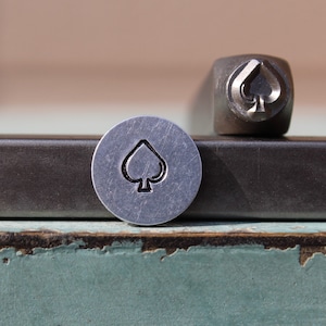 6mm Spade Card Symbol Metal Design Stamp - Supply Guy Stamp - SGCH-555