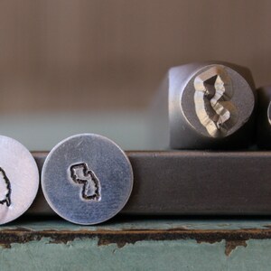 8mm (3/8") and 6mm (1/4") New Jersey State Metal Design 2 Stamp Set - Supply Guy Stamp - SGCH-NJ352