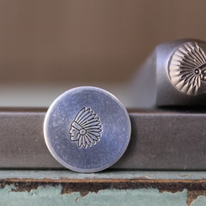 6mm Indian Chief Metal Design Stamp - Supply Guy Stamp - SGCH-421