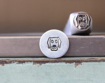 6mm Dog Face Head DIY Jewelry Making Metal Design Stamp - Stamping Kit, Tools, Press, Machine & Supplies - SGCH-589