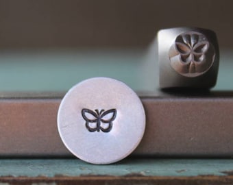 Sello de metal con forma de mariposa de 5 mm para la fabricación de joyas DIY - Kit de estampado, herramientas, prensa, máquina y suministros - SGCH-145