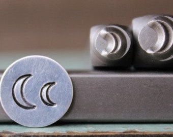 4mm and 6mm Quarter Moon Metal Design 2 Stamp Set - Supply Guy Stamp - SGCH-202203
