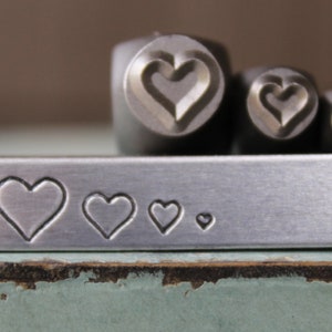 7mm, 5mm, 3mm y 1.5mm Simple Heart Metal Design 4 Stamp Set - Supply Guy Stamp - SGCH-787577425