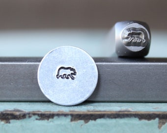 4mm Baby Bear (right facing) DIY Jewelry Making Metal Design Stamp - Stamping Kit, Tools, Press, Machine & Supplies - SGCH-463