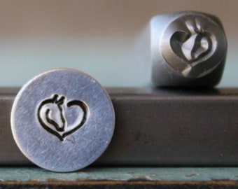 6mm Horse Heart Metal Design Stamp - Supply Guy Stamp - SGCH-314