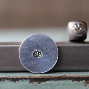 3mm Mini Lotus Flower Metal Design Stamp - Supply Guy Stamp - SGCH-321