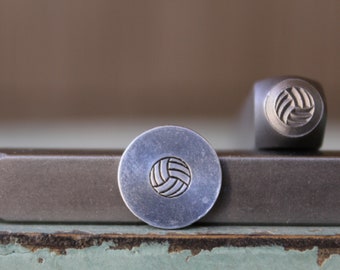 Sello de metal de 5 mm para la fabricación de joyas DIY con diseño de pelota de voleibol - Kit de estampado, herramientas, prensa, máquina y suministros - SGCH-426