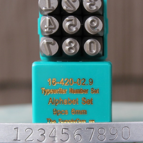 6mm Typewriter Font Number Metal Stamp Letter Set - Supply Guy Stamp - SGCH-16N