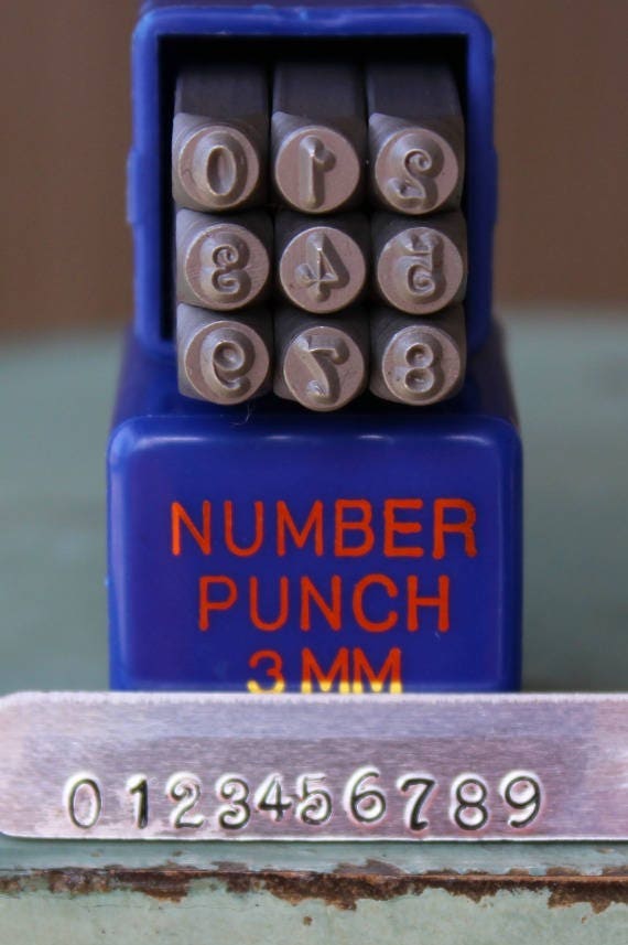 3mm Script Font Number Metal Stamp Letter Set Supply Guy Stamp