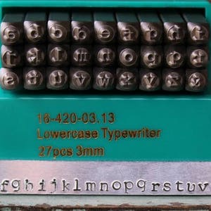 Fuente de máquina de escribir de 3 mm Conjunto de letras de sello de metal en minúsculas - Supply Guy Stamp - SGCH-TPL3MM