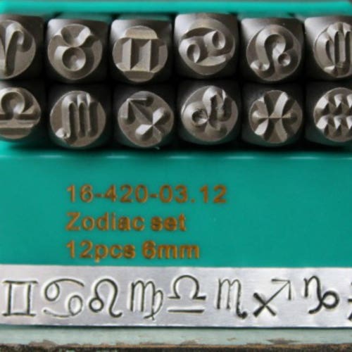 6mm Zodiac Metal Design 12 Stamp Set Supply Guy Stamp Etsy