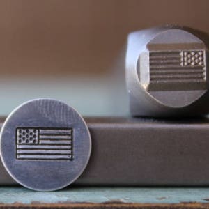 8mm American Flag Metal Design Stamp - Supply Guy Stamp - SGCH-160