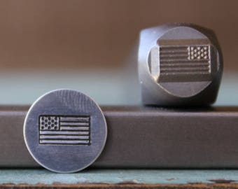 8mm American Flag Metal Design Stamp - Supply Guy Stamp - SGCH-160