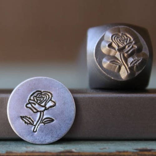 6mm Rose Flower Metal Design Stamp Supply Guy Stamp Etsy