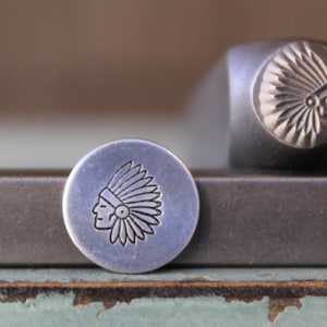 8mm Indian Chief Metal Design Stamp - Supply Guy Stamp - SGCH-422