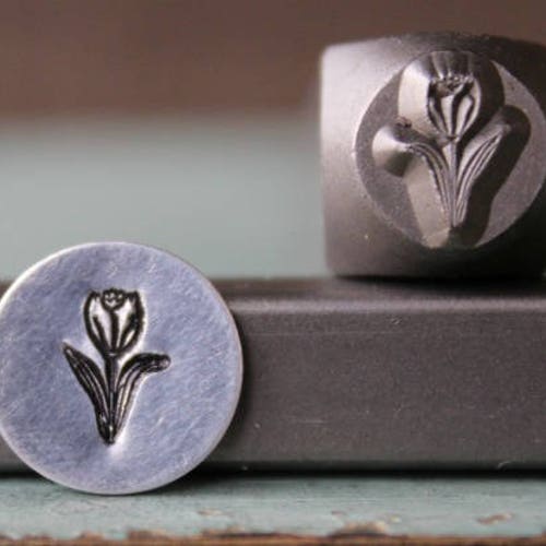 8mm Rose Flower Metal Design Stamp Supply Guy Stamp Etsy