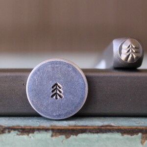 3mm Mini Simple Pine Tree Metal Design Stamp - Supply Guy Stamp - SGCH-411