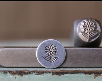 8mm Daisy Flower DIY Jewelry Making Metal Design Stamp - Stamping Kit, Tools, Press, Machine & Supplies - SGCH-433