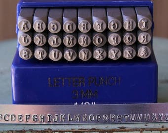 3mm Typewriter Font Uppercase Metal Stamp Letter Set - Jewelry Stamp - SGE-3U