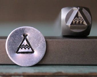 6mm ten zuidwesten Indiaanse Tipi metalen Design stempel - levering Guy Stamp - SGCH-106