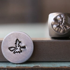 6mm Halloween Flying Witch Metal Design Stamp - Supply Guy Stamp - SGCH-249