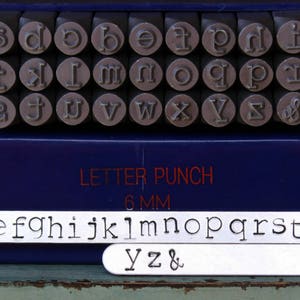 Juego de sellos metálicos para letras minúsculas de máquina de escribir de 6 mm - Sello para joyería - SGE-16L