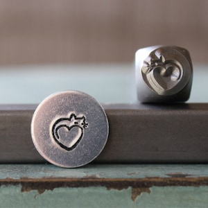 6 mm Katzenherz Metall Design Stempel - Versorgung Guy Stempel - SGCH-375