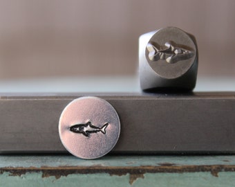 8mm Mama Shark DIY Jewelry Making Metal Design Stamp - Stamping Kit, Tools, Press, Machine & Supplies - SGCH-377