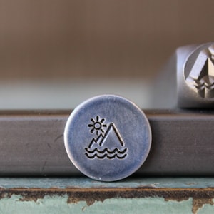 6mm Mountain Scene Metal Design Stamp - Supply Guy Stamp - SGCH-406