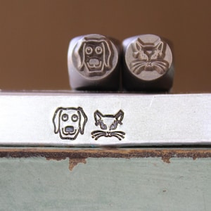6mm Cat and Dog Face Metal Design 2 Stamp Set - Supply Guy Stamp - SGCH-562589