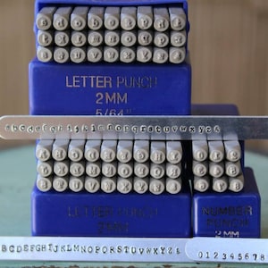 2mm máquina de escribir fuente combinación metal sello letra y número conjunto - sello de joyería - SGE-7UL4N
