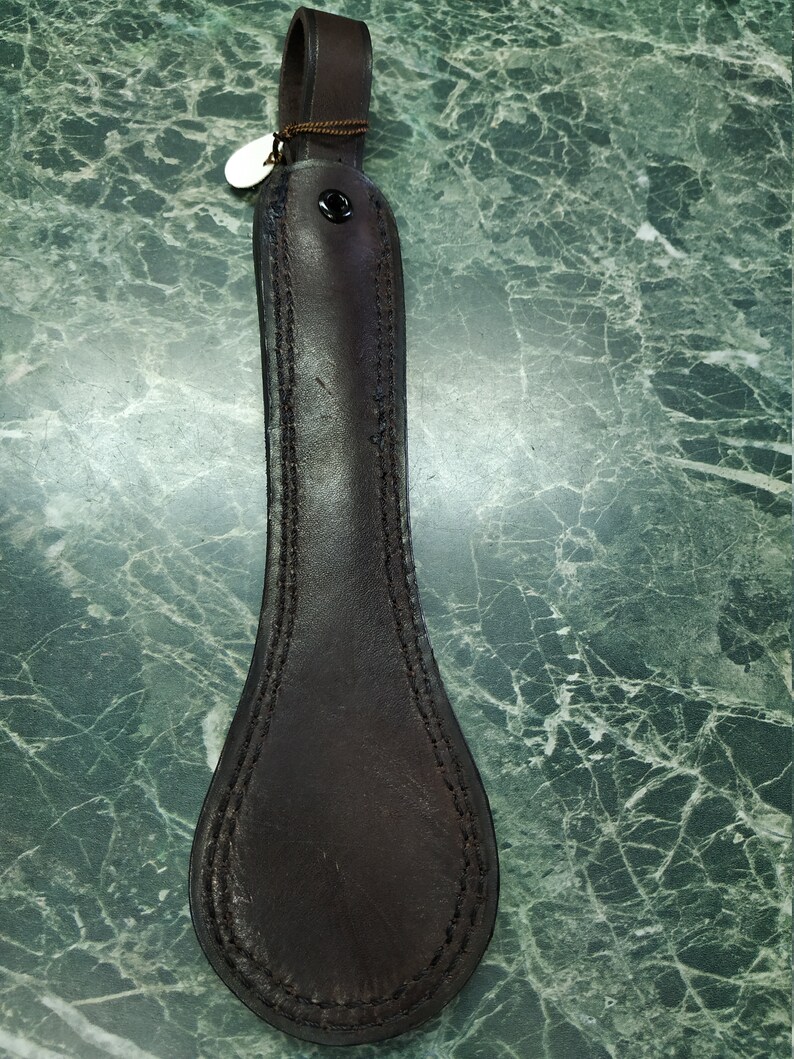 Thick genuine leather handstitched slapper Black genuine Etsy