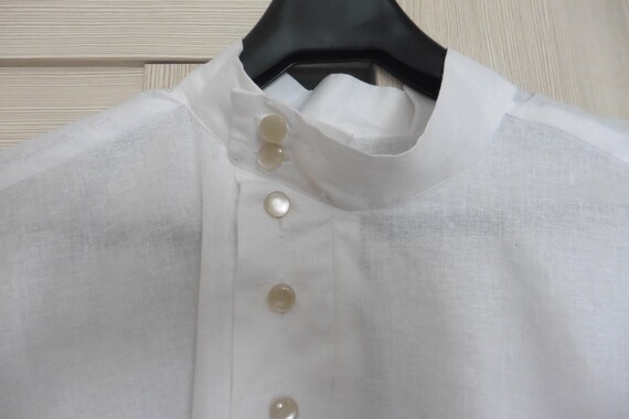 White cossack cotton shirt Kosovorotka cossack tra