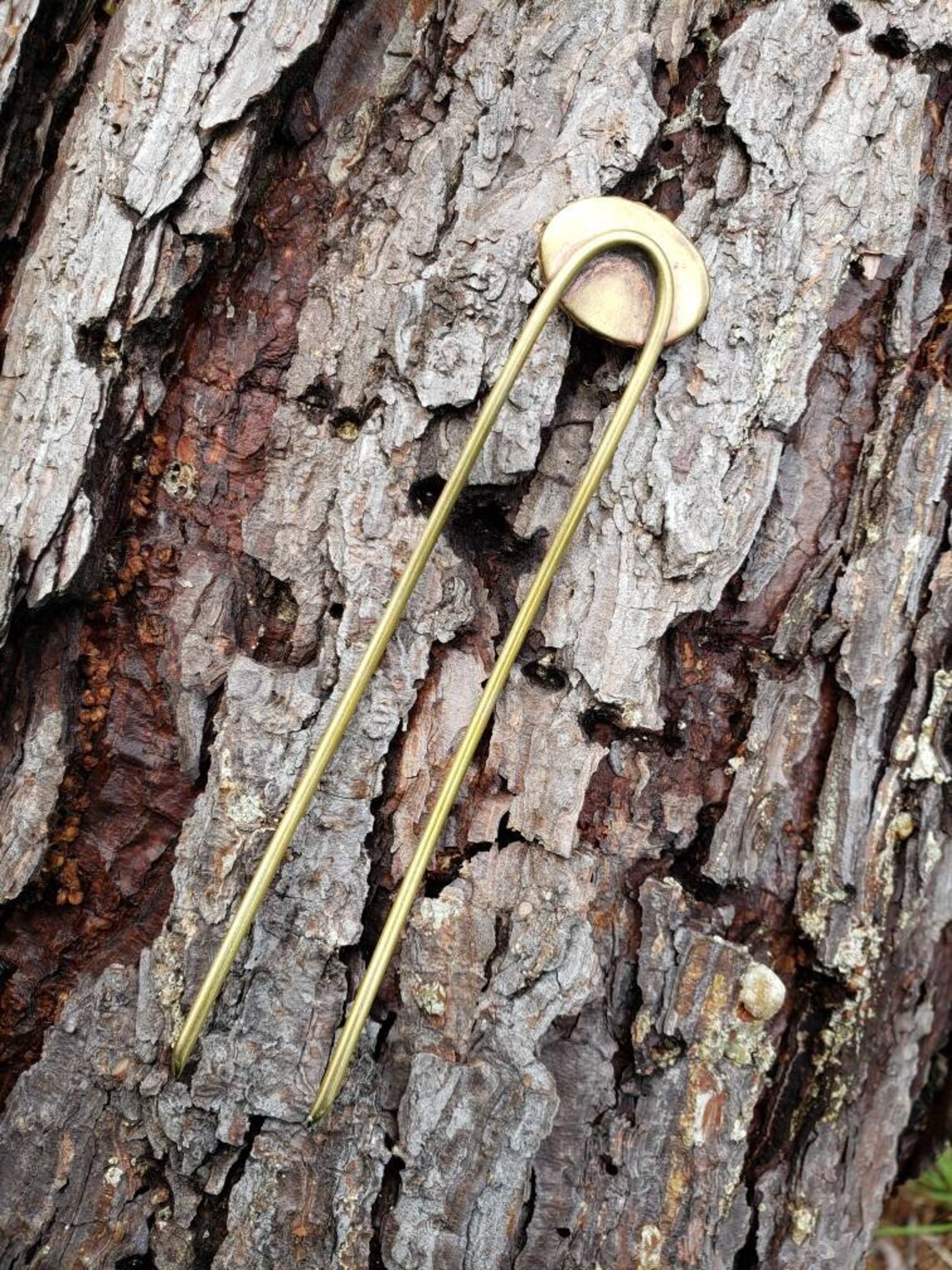 5.25 Red crystal brass hairpin Etsy