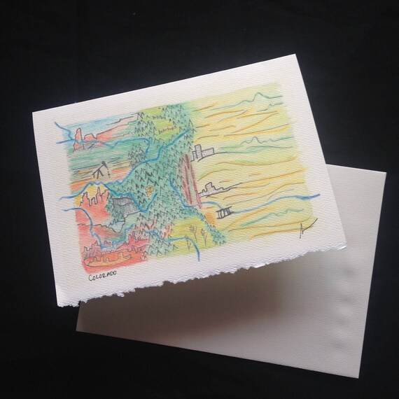 Colorado Card Handmade State of Colorado Mountains Etsy