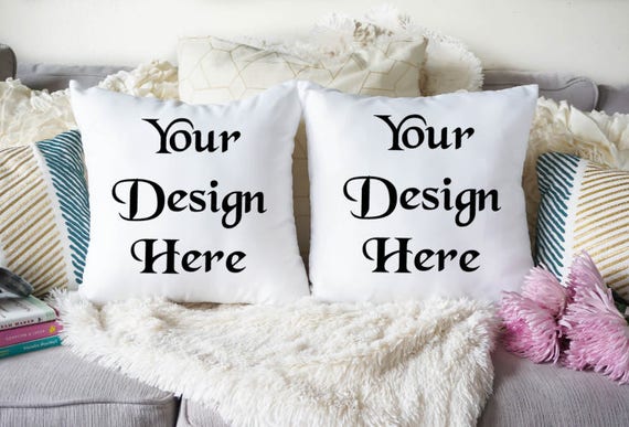 White Pillow Mockup JPEG Mockup | Etsy Pillow mock up | Etsy