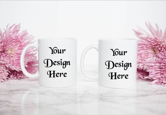 Set Of 2 Coffee Mug Mock Up White Mug Photography Mockup Etsy