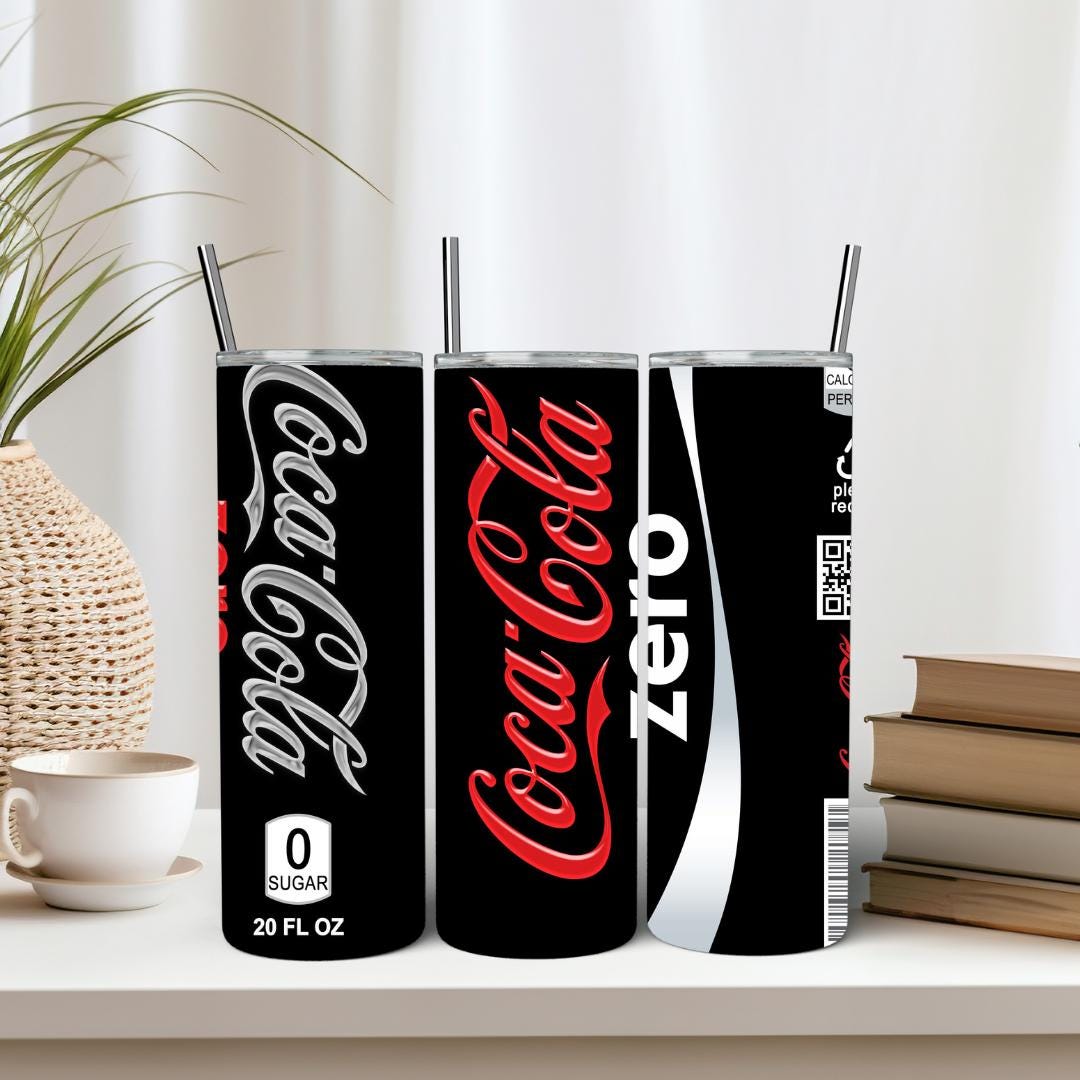 Coca Cola PNG Sublimation Design Bundle, 20oz Skinny Tumbler Wrap, Soda ...