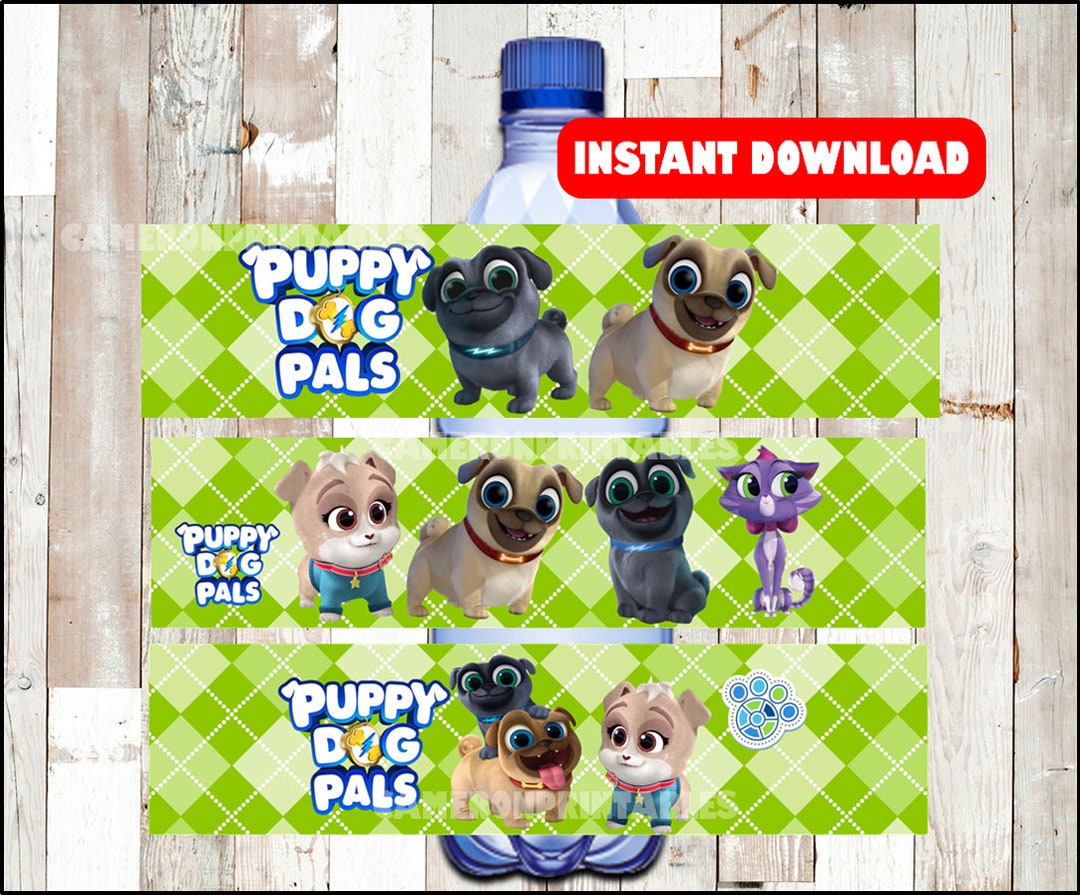 Puppy Dog Pals Water Labels Instant Download , Puppy Dog Pals Water ...