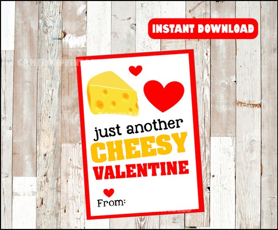 Cheesy Valentine Cards Printable Just Another Cheesy | Etsy