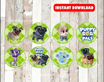 Puppy Dog Pals toppers instant download , Puppy Dog Pals cupcakes toppers labels, Printable Puppy Dog Pals party toppers