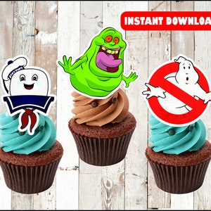 Ghostbusters toppers instant download , Ghostbusters cupcakes toppers labels, Printable Ghostbusters party toppers