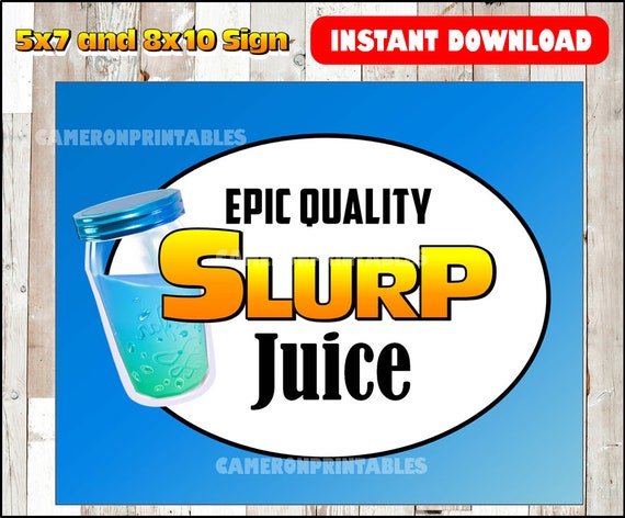 Fortnite birthday party SLURP JUICE printable fortnight | Etsy