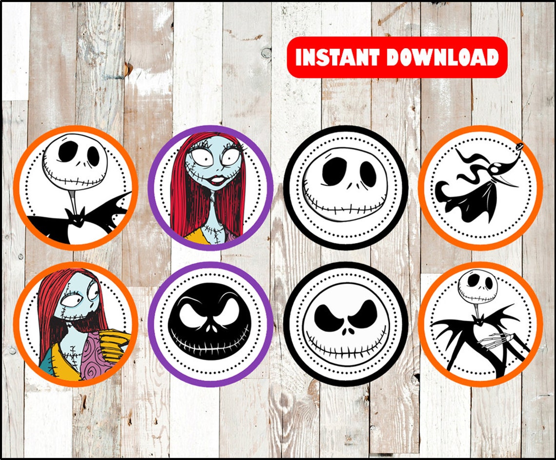 Nightmare Before Christmas Cupcakes Toppers Nightmare Before | Etsy