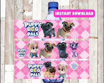 Puppy Dog Pals water labels instant download , Puppy Dog Pals water bottle labels, Printable Puppy Dog Pals party water labels
