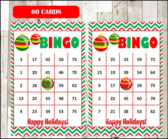 Free printable christmas bingo cards with numbers Free printable christmas bingo cards with numbers