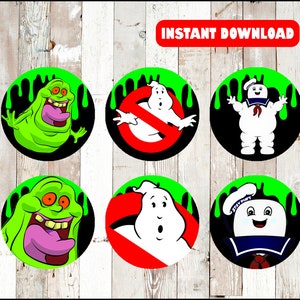 Ghostbusters toppers instant download , Ghostbusters cupcakes toppers labels, Printable Ghostbusters party toppers