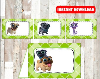 Puppy Dog Pals food labels instant download , Puppy Dog Pals food tent cards, Printable Puppy Dog Pals party food table labels