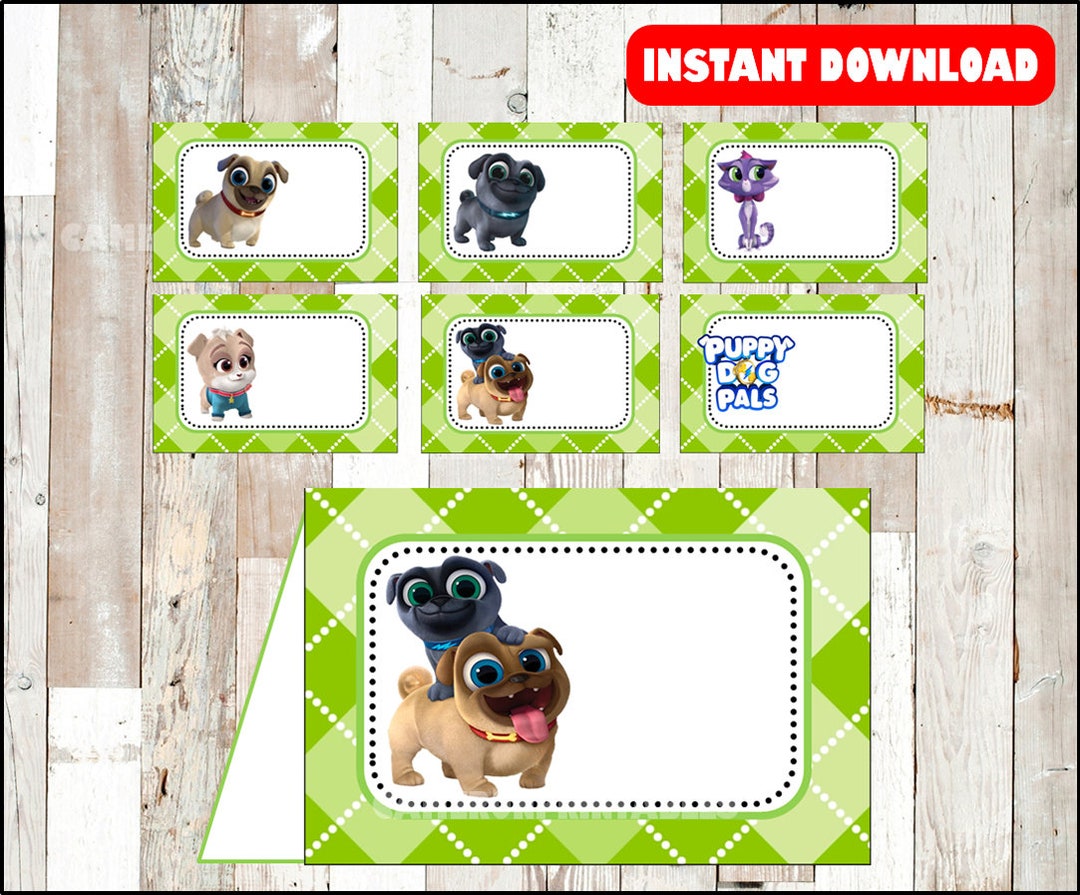 Puppy Dog Pals Food Labels Instant Download , Puppy Dog Pals Food Tent ...